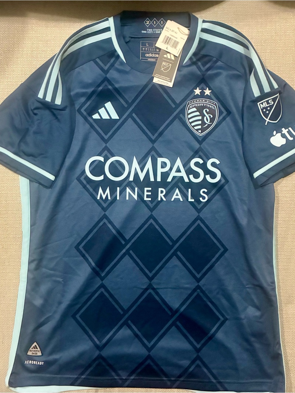 Adidas Sporting Kansas City home player version kit 24-25 season size Large
